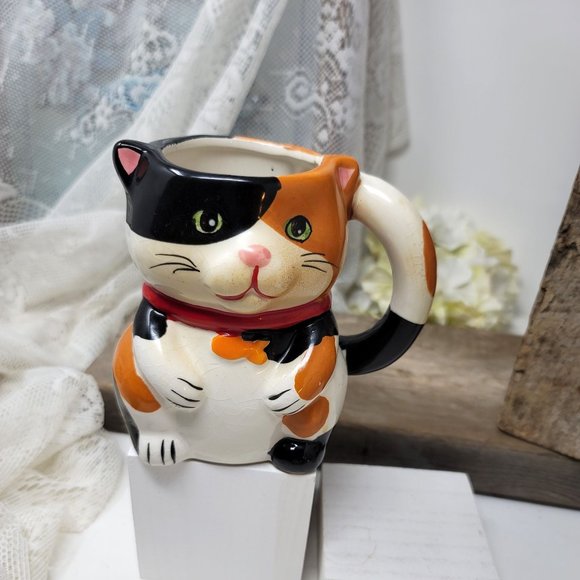 Calaco Cat W/ Hidden Mouse Coffee Tea Mug Pier 1 Imports Ceramic - Picture 6 of 8